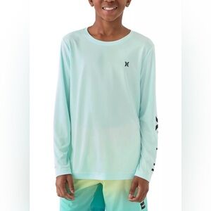 Hurley Youth UPF Light Blue Long Sleeve Swim Shirt Size XL NWT